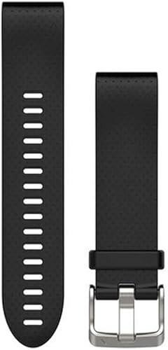 Vista 91 de Garmin Correa de reloj Quickfit Amp Amarillo Silicona,Cuero negro,Silicona negra,gris carbón,Banda de titanio DLC gris carbón,castaño cuero,Silicona