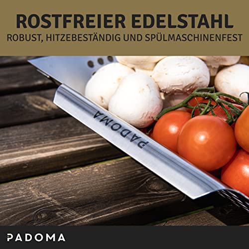 Grillkorb aus Edelstahl Grillschale 30 x 30 x 6 cm für alle Grillarten perfekt für Fleisch, Gemüse und Fisch spülmaschinengeeignet