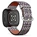 CJBROES Replacement Leather Watch Band, Compatible with Fitbit Versa 3 and Fitbit Sense of Wristband Bracelet Accessory - Tribal Ethnic