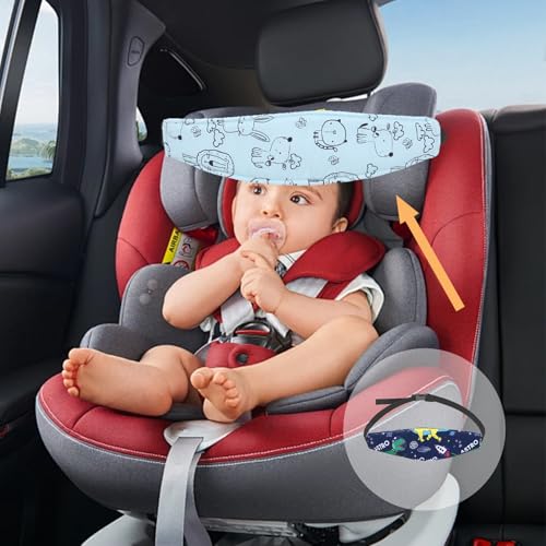 2 Stück Kopfhalterung Kindersitz,Kopfhalter Auto Schlaf Kind,Baby-Fallschutz-KopfstüTze,Baby Schlafen Schlafkissen Car Headrest,Comfy Kopfgurt,für Coche Kinder KopfstüTze Befestigungshalterung Band
