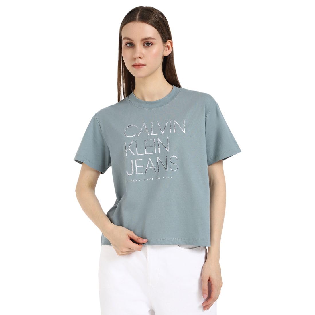 EMBROIDERED INSTITUTIONAL TEE Tişört Kadın