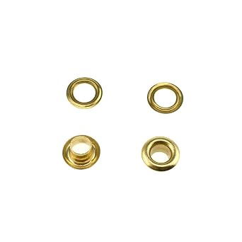 Hahiyo Grommets Eyelets 4mm داخل القطر الكربون الصلب قوي لامعة قماش الملابس الجلدية DIY النسيج حزام محفظة حقيبة الأحذية خيمة ستائر الورق مشاريع الديكور الذهب 90 قطع