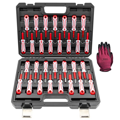 Yuesstloo 30 Pcs Universal Terminal Removal Tool Kit, for Replaces The Universal Vehicle Wire Harness Pin Connector Release Tool Set, with Stainless Steel Connectors and Non-Slip Handles