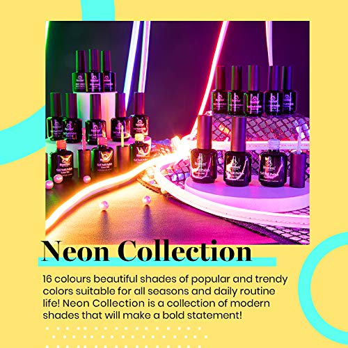 Beetles Gel Nail Polish Kit, 19 Pcs 15Ml Neon Collection Gel Polish Set With Base Gel Glossy & Matte Top Coat, Bright Orange Green Yellow Red Blue Purple Gel Polish Halloween Nails Art Gifts For Women #TOP1