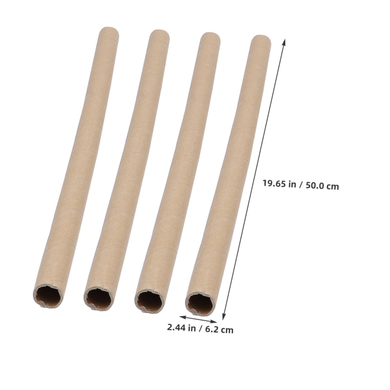 BEBEMOKO 4Pcs Blank Paper Cylinder Craft Tubes Refillable Cardboard Tube for DIY Projects Safe Creative Art Supplies for Poster Storage Crafting Activities Inner