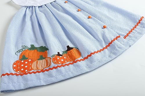 Baby and Girls Pumpkin Thanksgiving Dress3