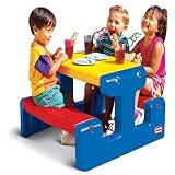 Little Tikes Picknicktisch (Primärfarben) - Platz für bis zu 4 Personen - Für Hausaufgaben, Projekte und Spiele - Grundfarben