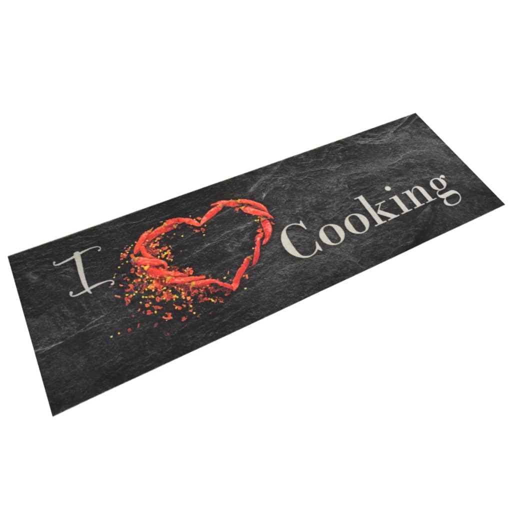Tapis de cuisine velours noir de qualité supérieure 60 x 180 cm