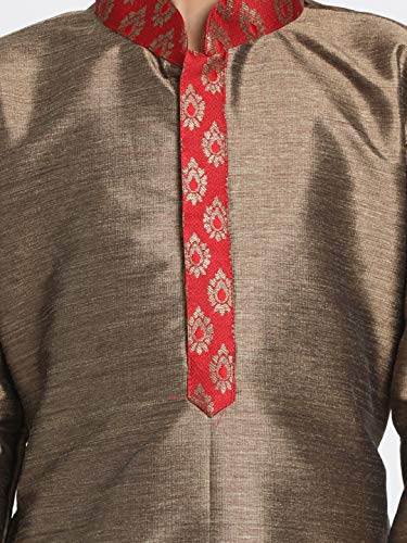 Image of VASTRAMAY Boy Silk Blend Solid JBN Creation Kurta and Dhoti Pant Set