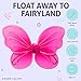 Butterfly Craze Fairy Wings for Girls - Pack of 6 Hot Pink Nylon Wings - Adjustable Straps & Glitter Accents - Kids Dress-Up Party Favors & Butterfly Costume Accessory