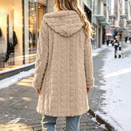 Cethrio Sherpa Checkered Jacket Long Fleece Jacket Women Zip Oversized Fleece Coats Winter Fuzzy Outerwear Fall 2026 Fashion Chaquetas De Invierno Para Mujer Capsule Wardrobe Essentials - image 3