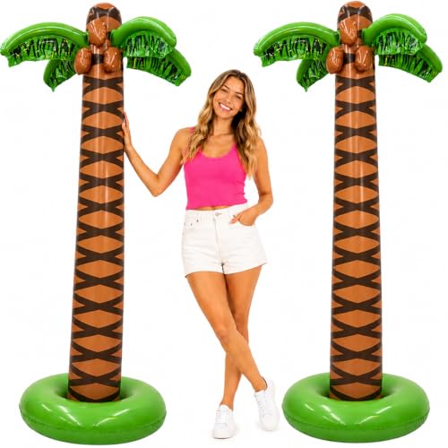 4E's Novelty 2 Pack Giant Inflatable Palm Trees 6 Ft