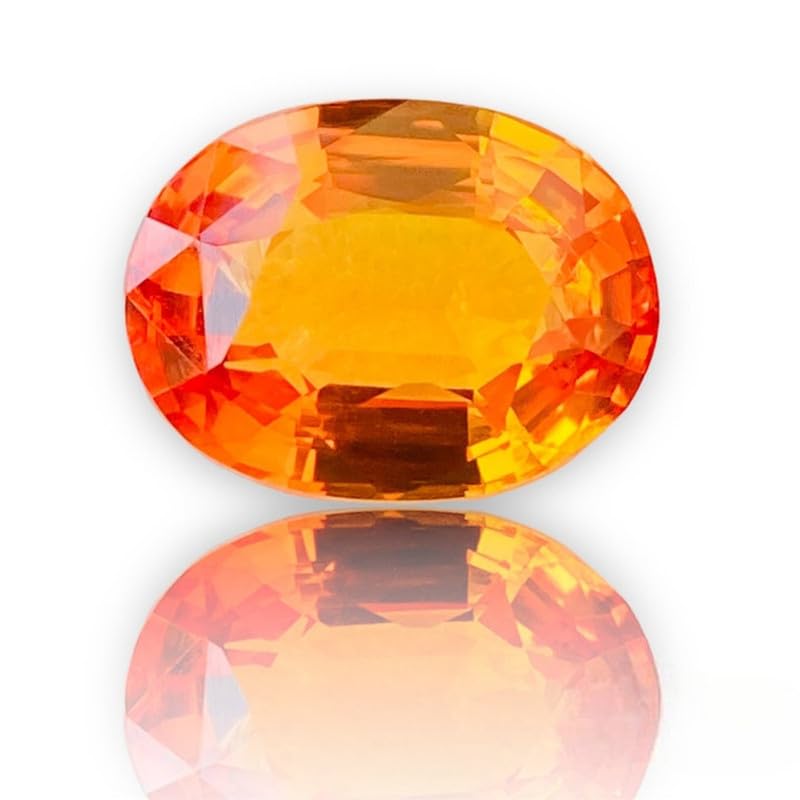 Saphir orange naturel pierre gemme lâche ovale 14x11x7mm pour collier