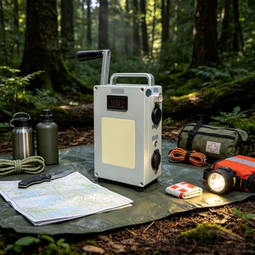 Cargador de emergencia manual al aire libre 30W con manija plegable miniatura 7