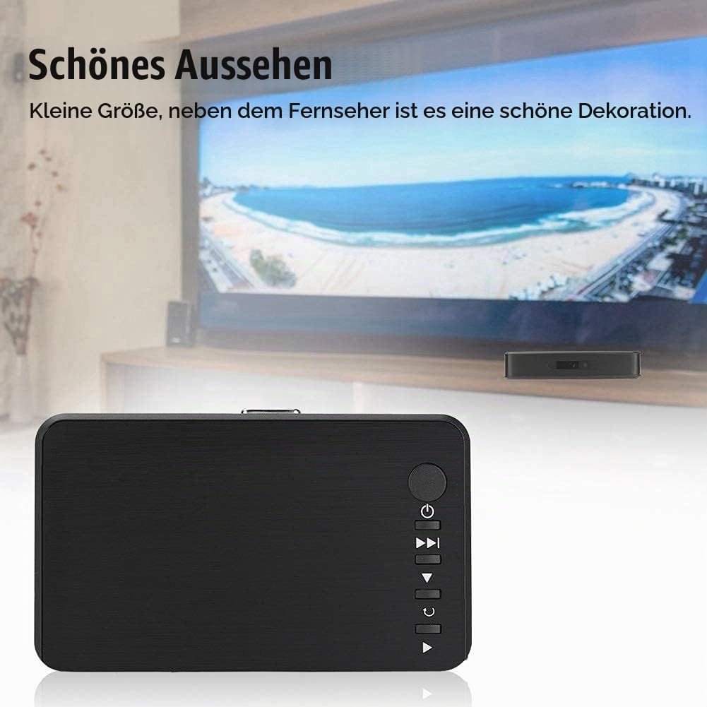 HDMI Multi Media Player, 1080P Full HD Digital Media Player Medienspieler mit Fernbedienung für RM RMVB AVI MOV, Unterstützt USB-Stick SD MMC MS