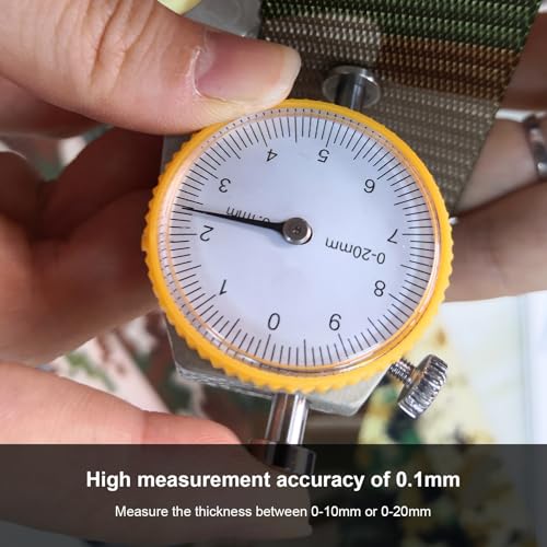 Calibrador de espesores Tyenaza, medidor de grosor para cuero curtido al vegetal, herramienta de medición DIY (0-20 mm) miniatura 2