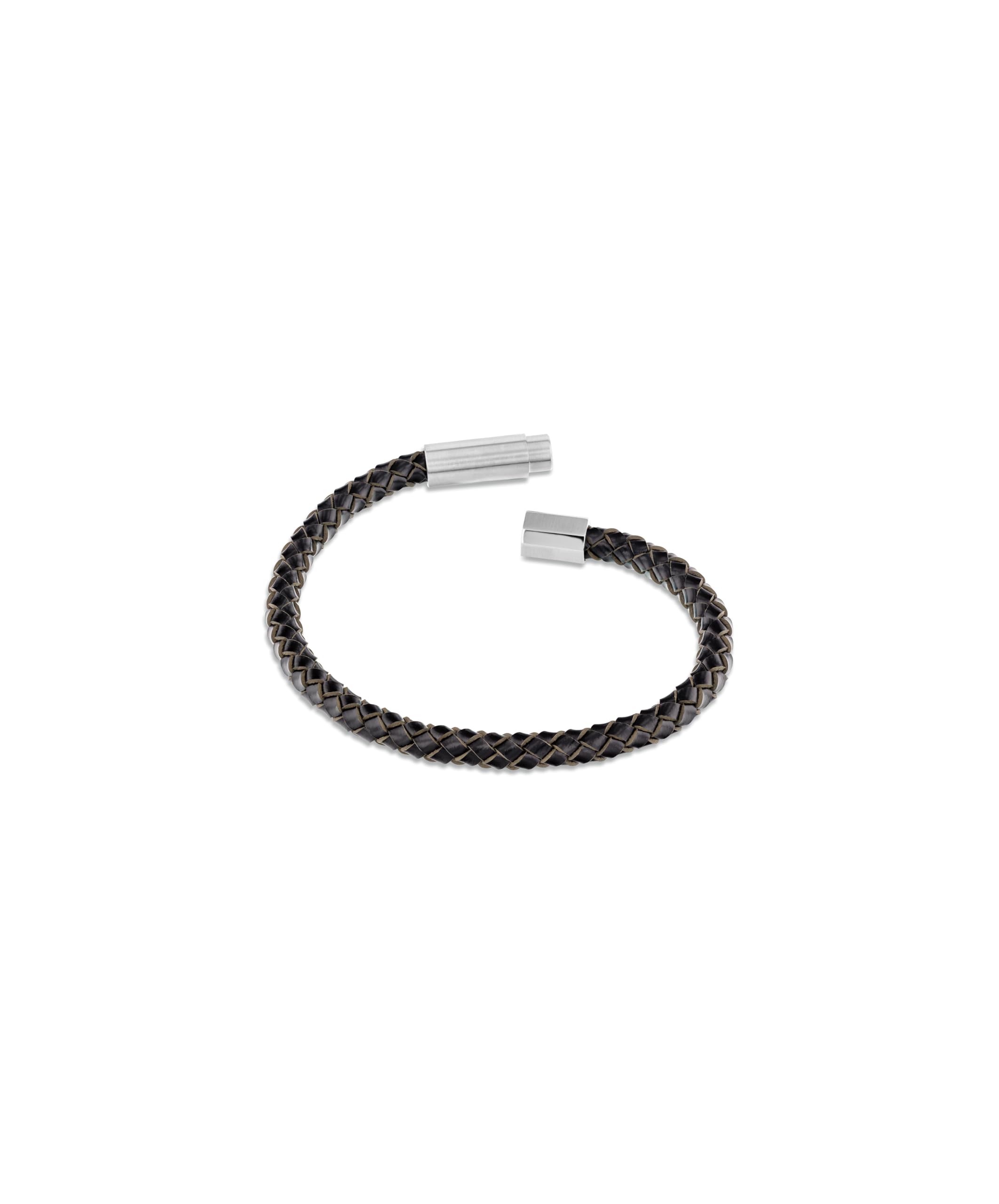 Calvin Klein Brazalete para hombre INDUSTRIAL FACETS Collection de cuero trenzado de una o doble vuelta con cierre de acero inoxidable