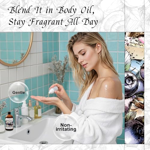 Image of HIQILI Blueberry Fragranc Oil for Soap & Candle Making Supplies - 5.07Fl Oz | Fruity Scents for Reed Diffuser Oil Refill, Add to Lotion, Body Wash, Bath Bombs - 150 ML