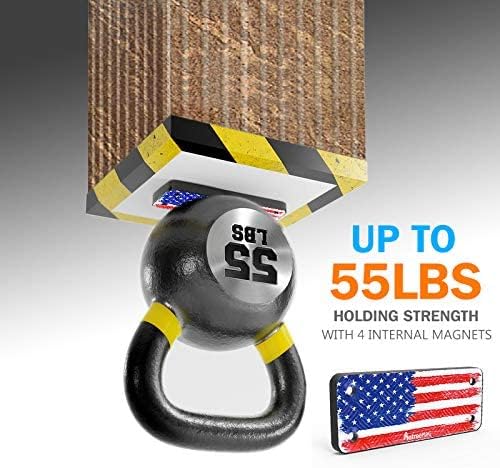 Miniatura 3 de Soporte magnético para pistola, clasificación de 55 libras, funda magnética para pistola  Soporte de pistola recubierto de goma para pistola,