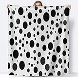 100 x 130 cm Kuscheldecke Flauschige Decke, Moderne Geometrische Punkte Einfach Sofadecke Weiche Warme Wolldecke Fleecedecke Tagesdecke Überwurfdecke, Kuscheldecken für Couch, Weiß