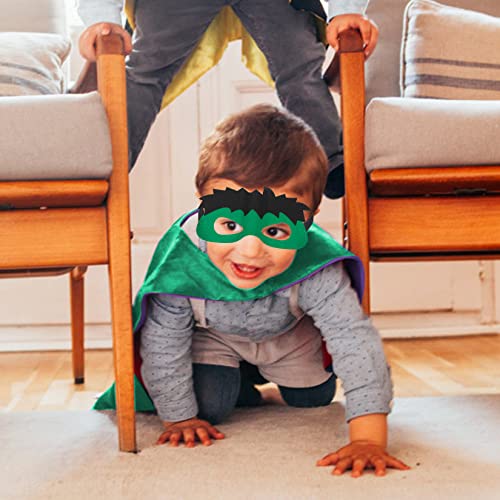 Mizzuco Superhero Capes For Kids Superhero Cloak With Mask And Waistband Halloween Costumes And Party Dress Up Gift For Boys And Girls (Green) #TOP5
