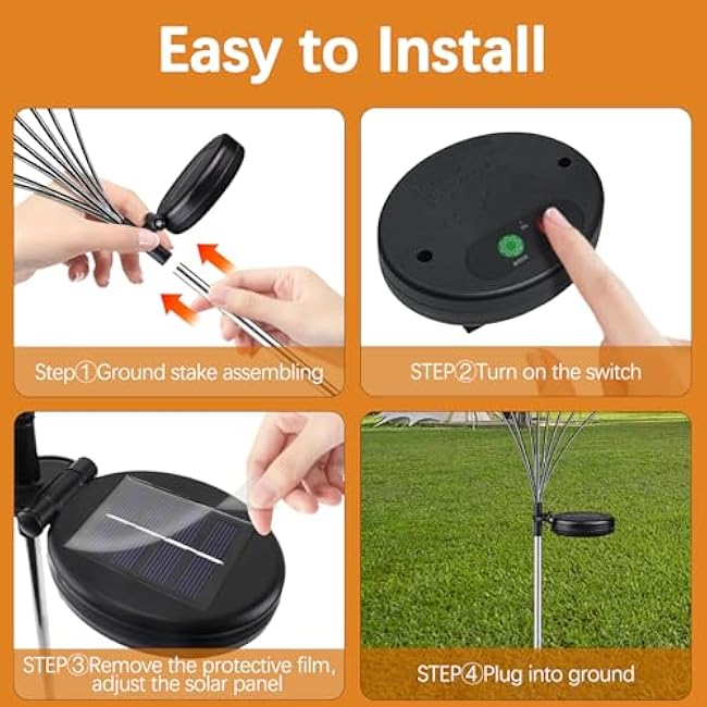 Warm-2Pack 16LED Firefly Warm Changing Lights,Garden Solar Lights Outdoor Decorative,Yard Waterproof Solar (Warm-2pcs)