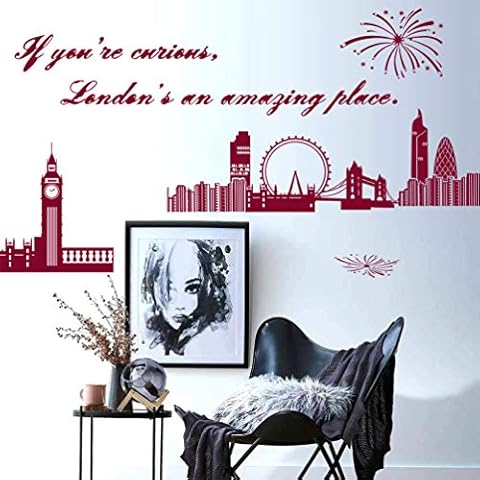 Large London Skyline Wall Sticker - Sky Blue Cover
