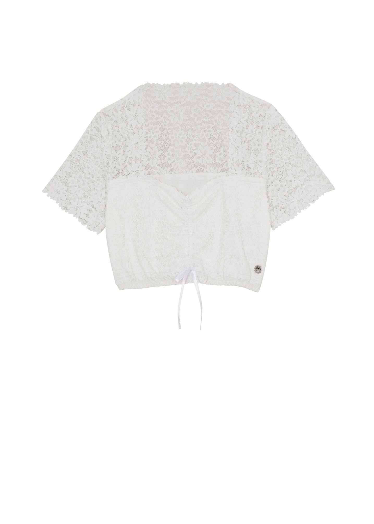 Spieth & Wensky Damen Verspielte Dirndlbluse mit Cooler Logo-Applikation Bahamas