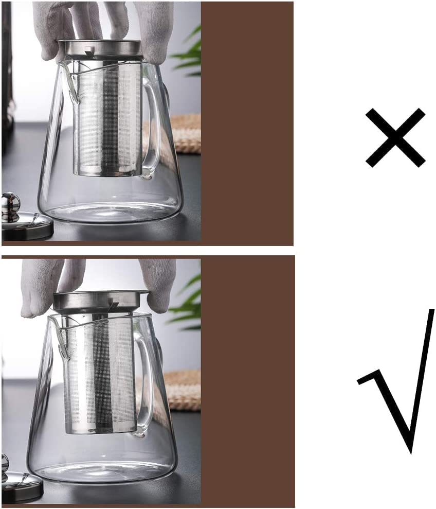 Image of PrimeWorld Premium 450ML Set of 1 Pc | Glass Teapot with Stainless Steel Infuser | Large Capacity Transparent Tea Kettle with Lid & Handle | Ideal for Loose Leaf Tea, Blooming Tea & Fruit Infusions