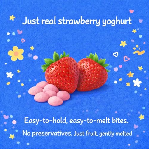 Image of Happa Strawberry Yogurt Melts | Real Greek Yogurt Candy for Babies, Kids & Adults | No Added Colours, No Artificial Flavours | Melt-in-Mouth | 8M+ | Single Ingredient | 20g Pack of 2