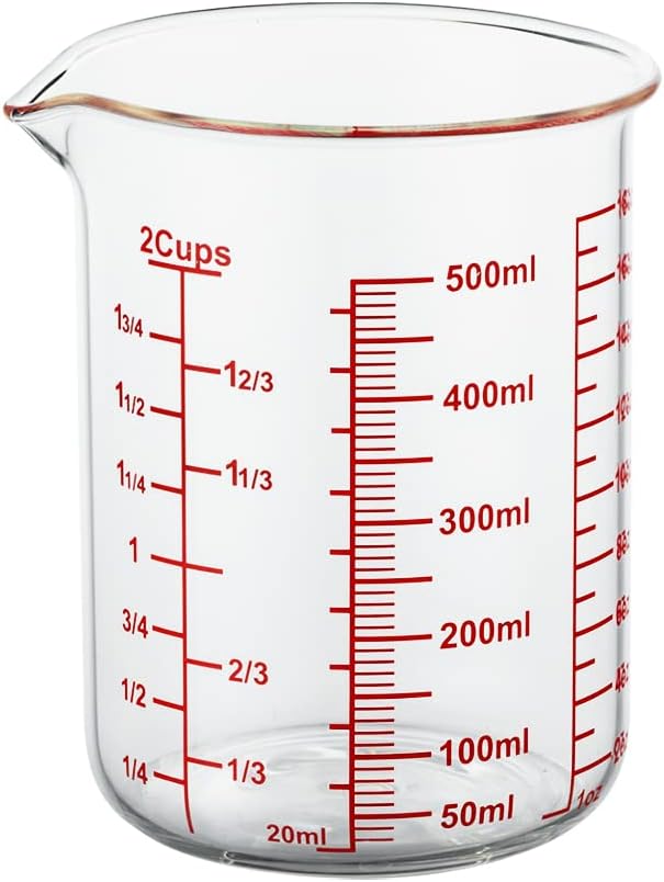Amazon.com: High Borosilicate Glass Measuring Cup-V-Shaped Spout,500ml ...