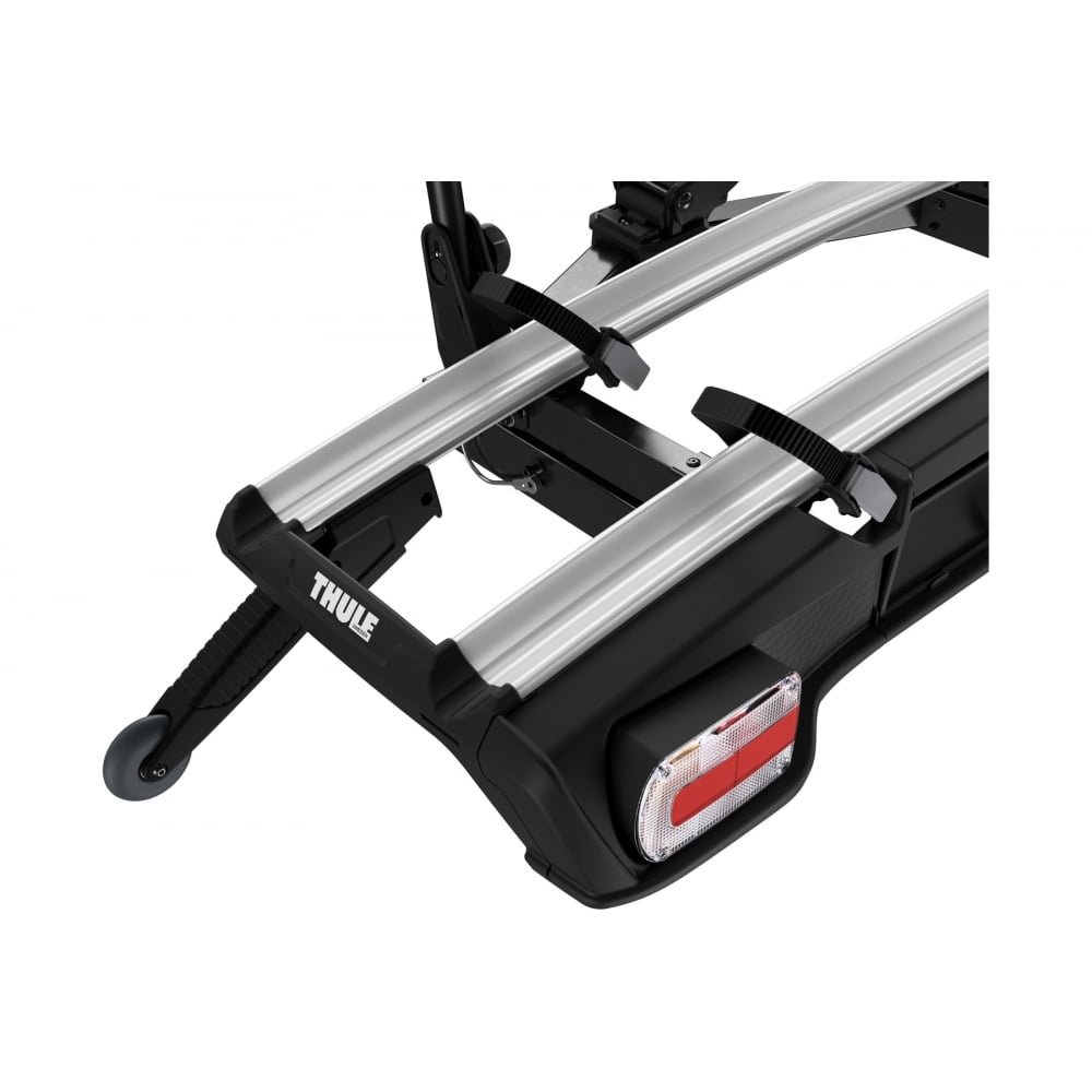 Thule VeloSpace XT Portabicicletas engache de Remolque para 3 Bicicletas con Rueda de Transporte