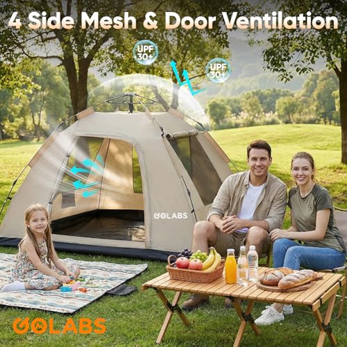 Tienda de campaña Golabs Pop Up para camping, para 2 personas, montaje rápido con postes preinstalados miniatura 3
