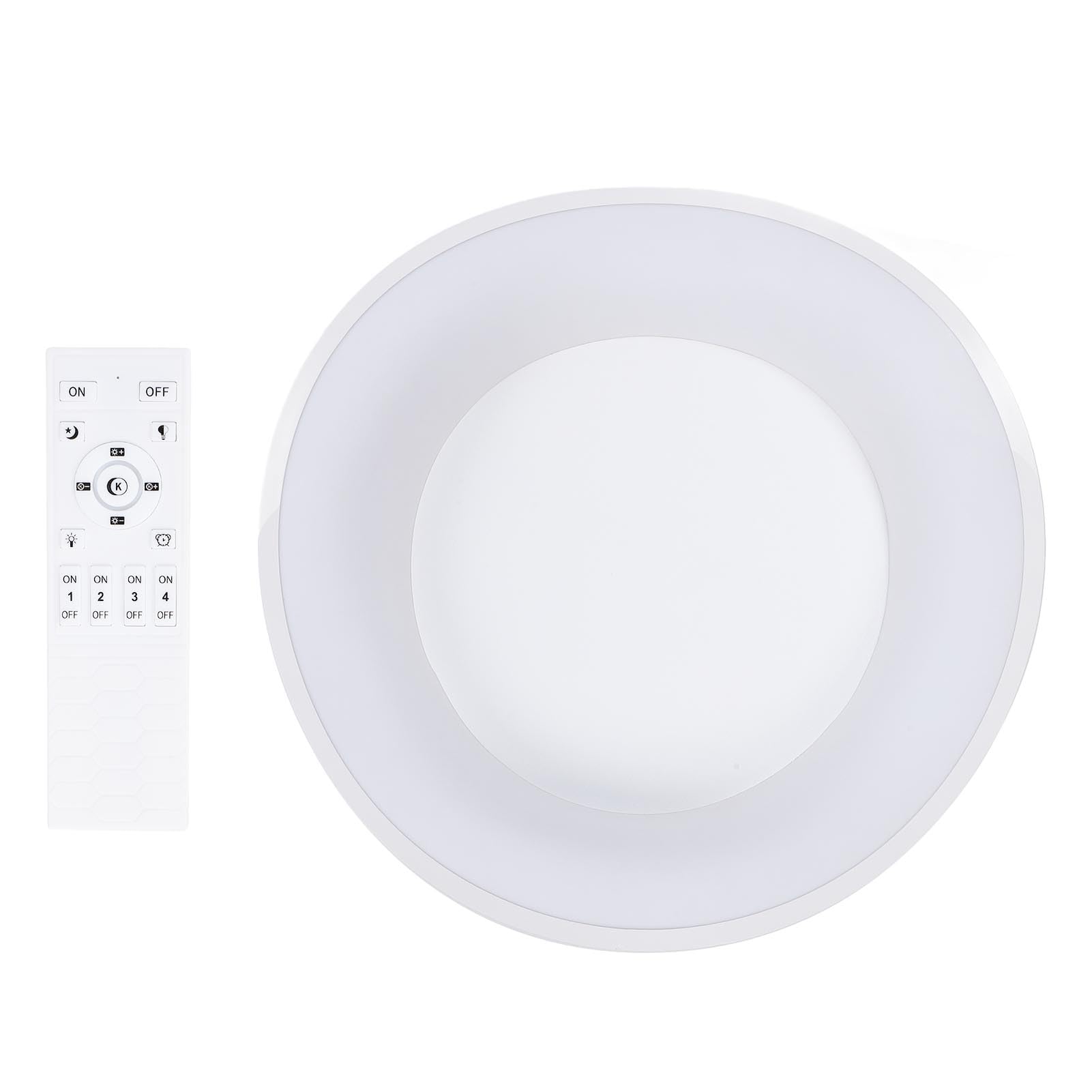 Sufitowa do Montażu Podtynkowego, Oprawa Sufitowa LED, Górna z możliwością Przyciemniania, Regulowana Temperatura Barwowa 3000–6500 K, Pilot Zdalnego Sterowania, Idealna do Sypialni, Kuchni
