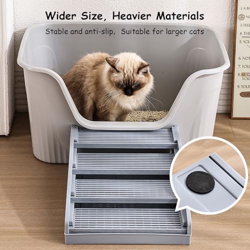 Rarenut Litter Box Step Cat Ramp Litter Catcher for Cat Litter Boxes Height Adjustable Litter Mat for Small and Senior Cats Washable Water-Proof - Grey by Rarenut - Used condition - Image 7