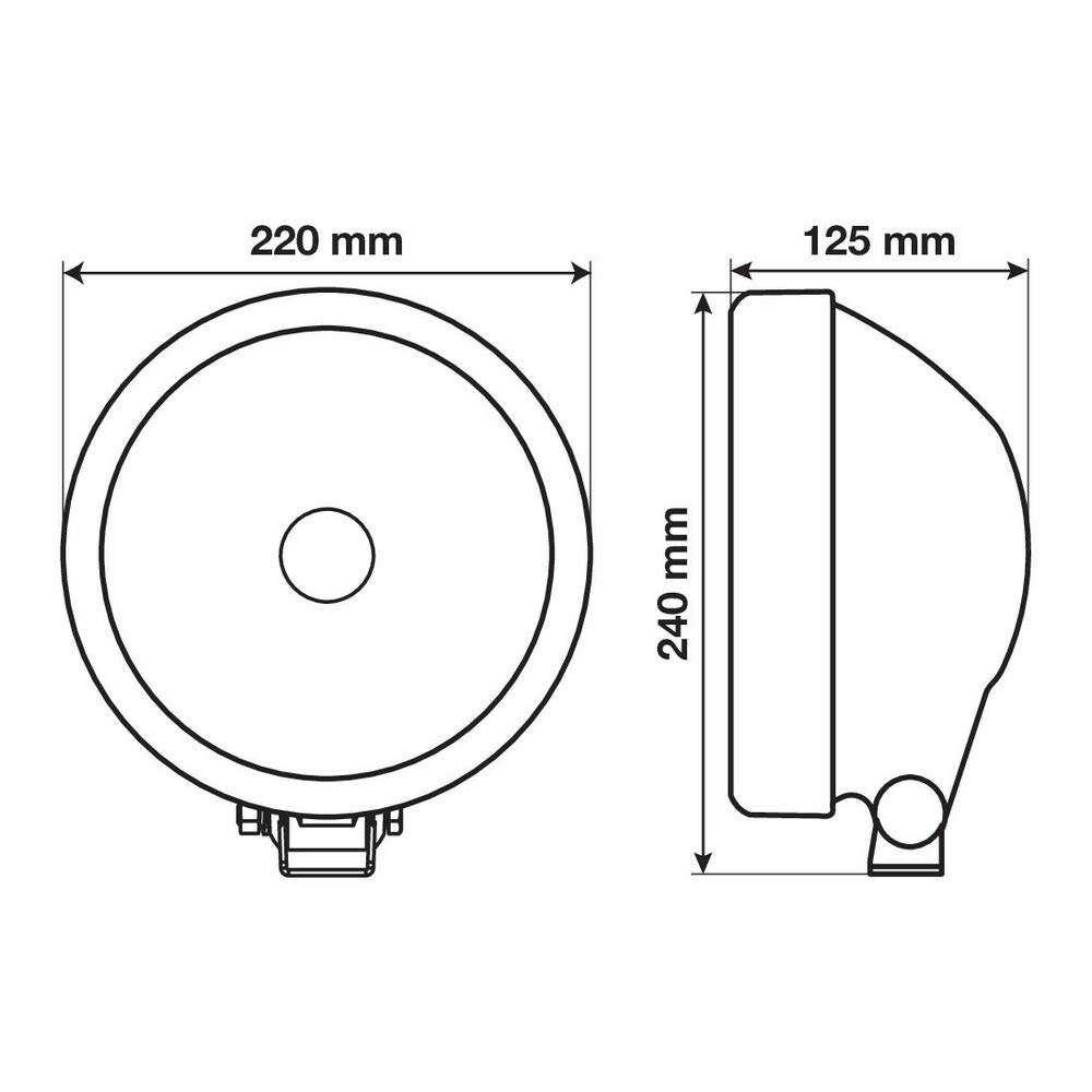 Faro rotondo a lunga portata Saturn 12/24 V + luce notturna Angel Eyes