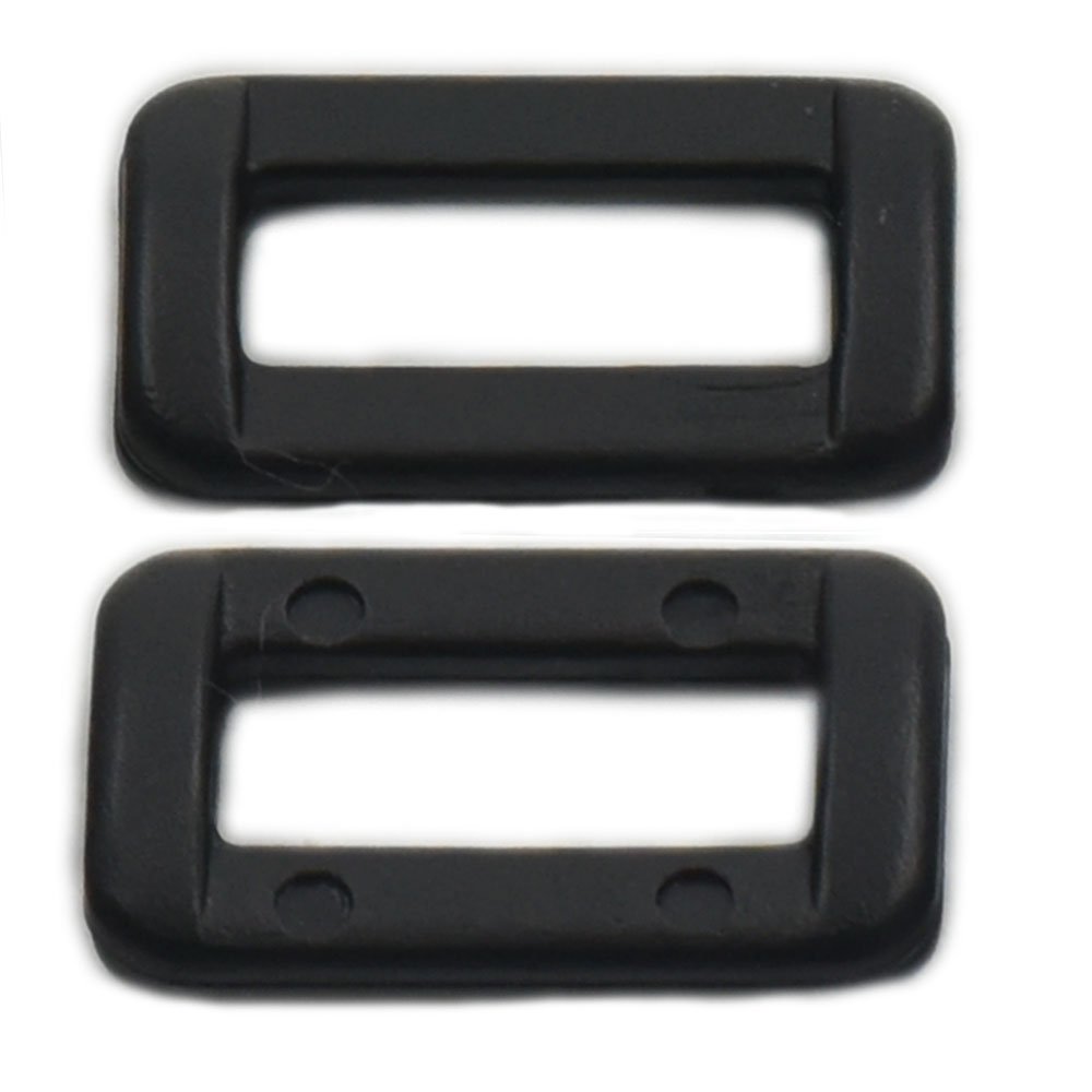 Fujiyuan Black 100 Sets Plastic Thin Rectangle D Dee Ring Webbing Belt Ribbon Buckle Replacement Glide Buckle For Handbag Luggage Bag 22Mm 0.87"