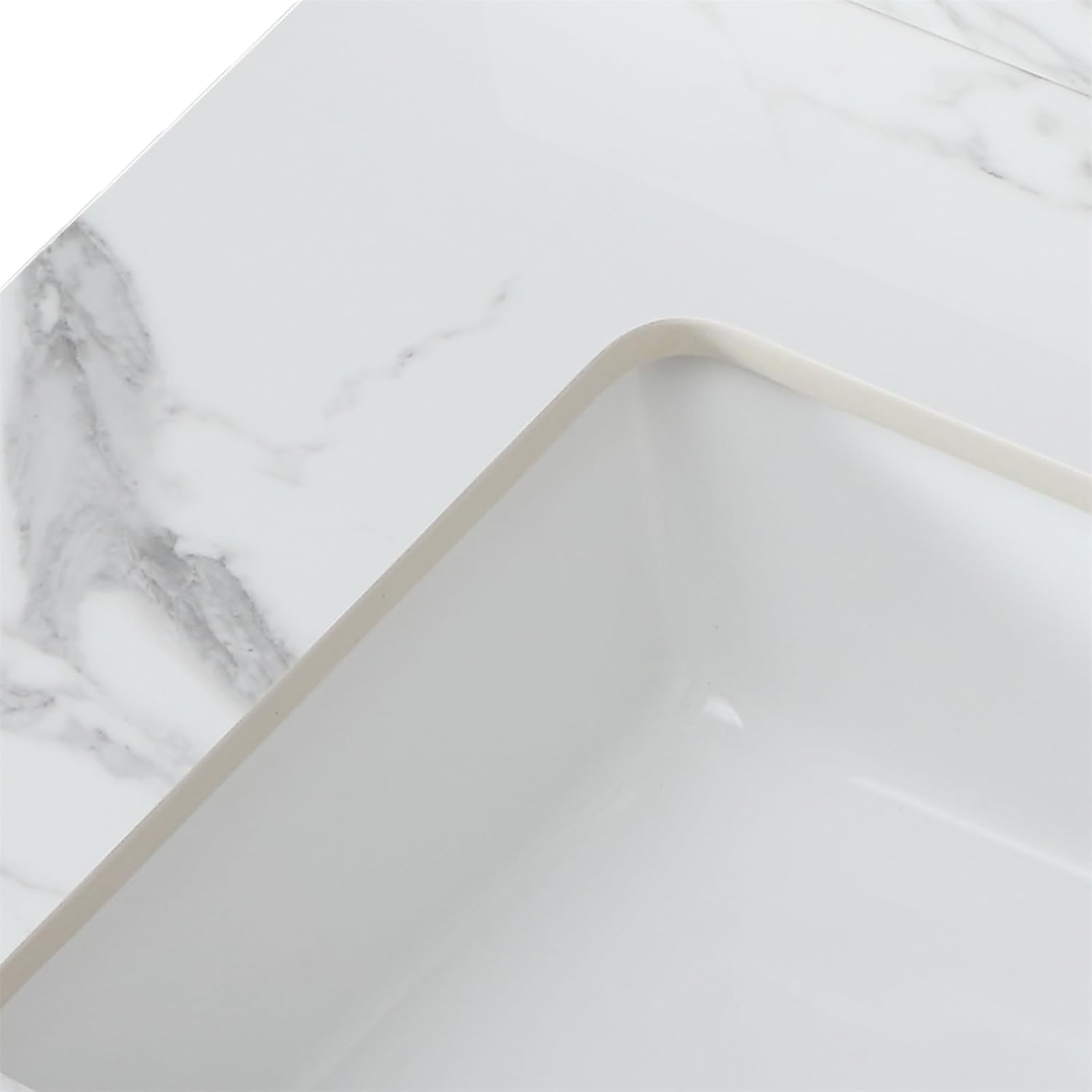 Runboll Bathroom Vanity Top, 31 Inch Sintered Stone Vanity Top with Undermount Rectangular Sink, 4" Backsplash, Pre-Drilled 3 Faucet Holese, Vanity Sink Tops for Bathroom (Cabinet Not Included)