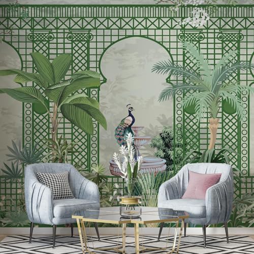 Image of PAPER PLANE DESIGN Traditional Mughal Garden Exquisite Ethnic Wall Mural Wallpaper. Full Wall Coverage for Room. (Ds6) (12 X 15 FEET, Non Woven Prime - Non Adhesive)