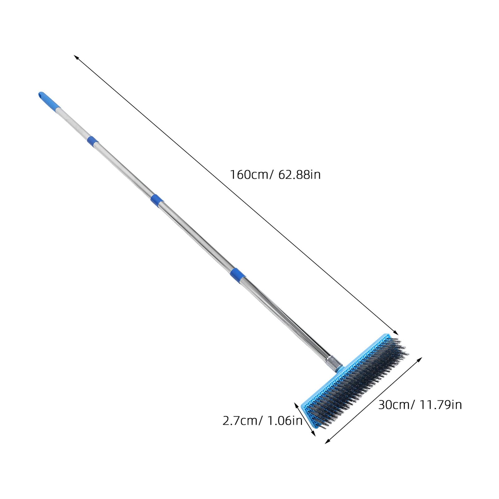 Cepillo para Fregar Azulejos de Baño con Mango Largo de 16 M Cerdas de Acero Inoxidable Resistentes Limpiador de Lechada para Pisos y Duchas Adecuado para Limpieza Profunda en