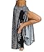 Ainuno Black Wide Leg Pants for Women Boho Palazzo Pants Dressy High Waist Yogo Pant with Slit Flowy Summer Pant for Women Size 12 14 16 18 Cool Cute Bohemian Clothing Loose