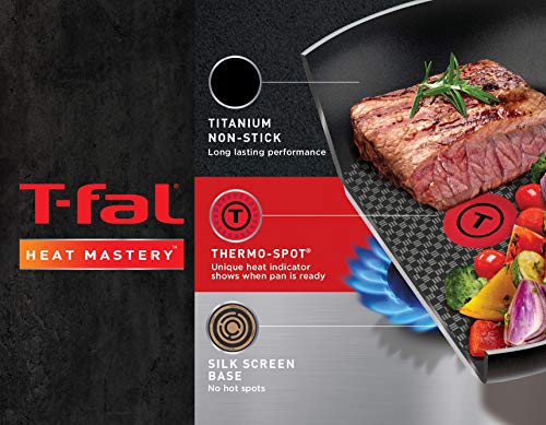 T-fal A821SA Initiatives Nonstick Inside and Out Dishwasher Safe Oven Safe Cookware Set, 10-Piece, Charcoal
