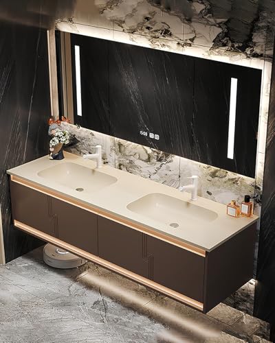 JINSHAWAN Mueble Baño Suspendido, Muebles De Baño con Lavabo, Aplicable A Uso Doméstico, Casa De Familia, Baño De Hotel Y Otros Espacios.