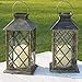 Lanterne Solaire Exterieur Jardin | 2 Pièces | Lanterne Solaire Avec Bougie | Decoration Balcon | Métal Et Verre | Étanchéité IP65