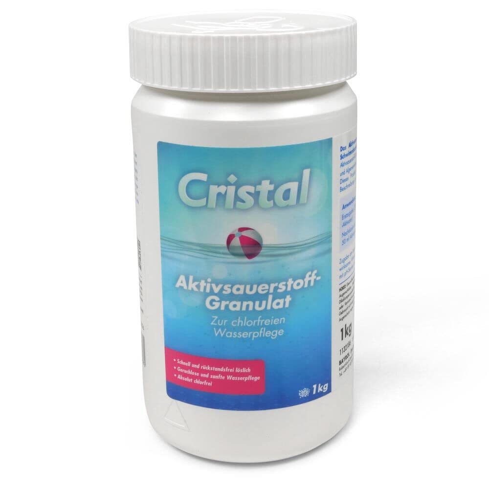 Bayrol Cristal-Set mit Aktivsauerstoff Granulat, Aktivator & Tester für eine schnelle und chlorfreie Wasserdesinfektion im Pool