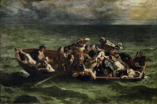 Tableau Le Naufrage de Don Juan Delacroix pour habiller un grand mur vide 60x90cm