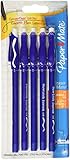 Paper Mate® EraserMate® Pens, Medium Point, 1.0 mm, Blue Barrel, Blue Ink, Pack Of 5