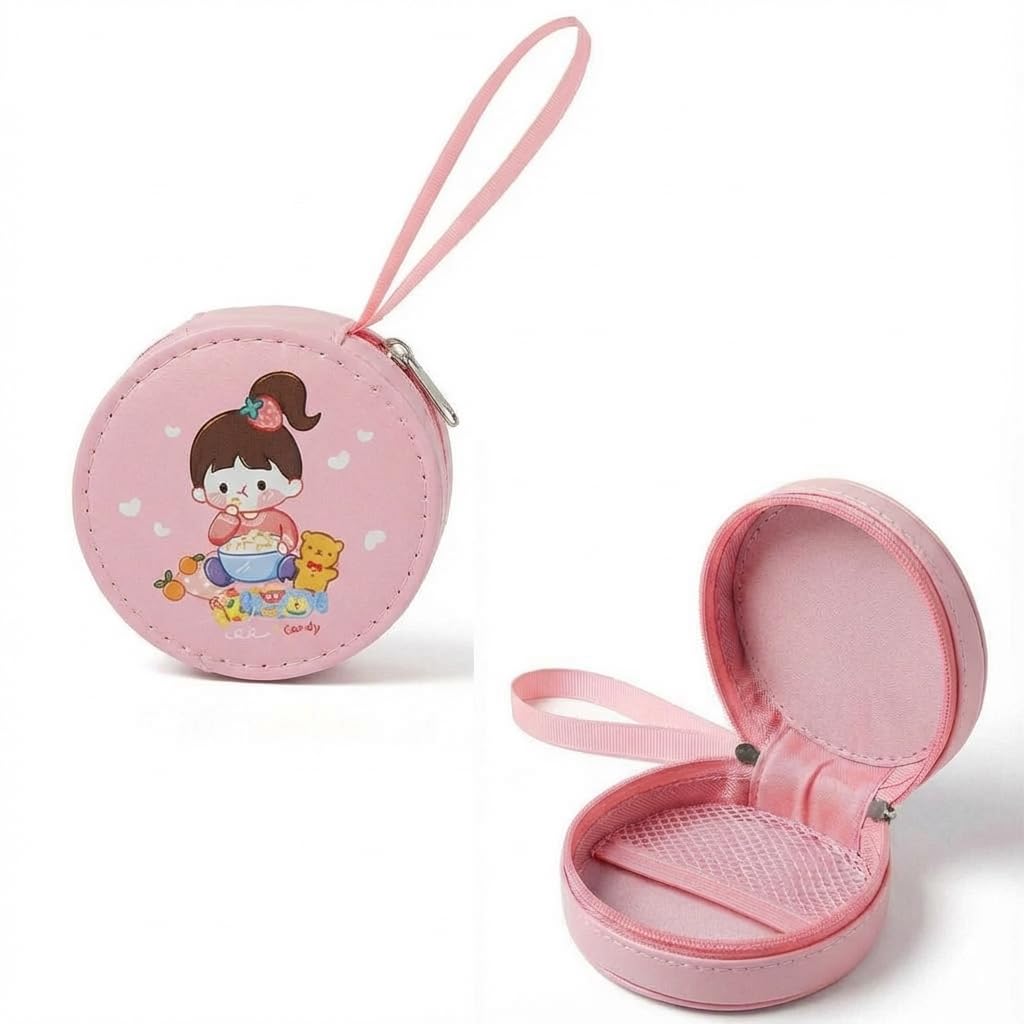 funblast Round Coin Pouch for Kids – Cute Cartoon Design Mini Purse, Multipurpose Coins Pouch, Small Zipper Wallet for Kids & Girls, Kawaii Coin Bag (PinkRandom)-picture-10