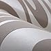QIHANG Modern Abstract Curve 3D Wallpaper Roll Mural Papel De Parede Flocking for Striped Cream-White&Silver Color 0.7m x 8.4m=5.88SQM