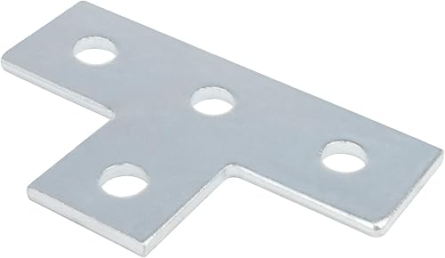 Miniatura 3 de heneng 6 piezas de placa plana en forma de T para canal de puntal de 1-58 pulgadas, soporte de conector plano de placa en T de 4 agujeros, 316